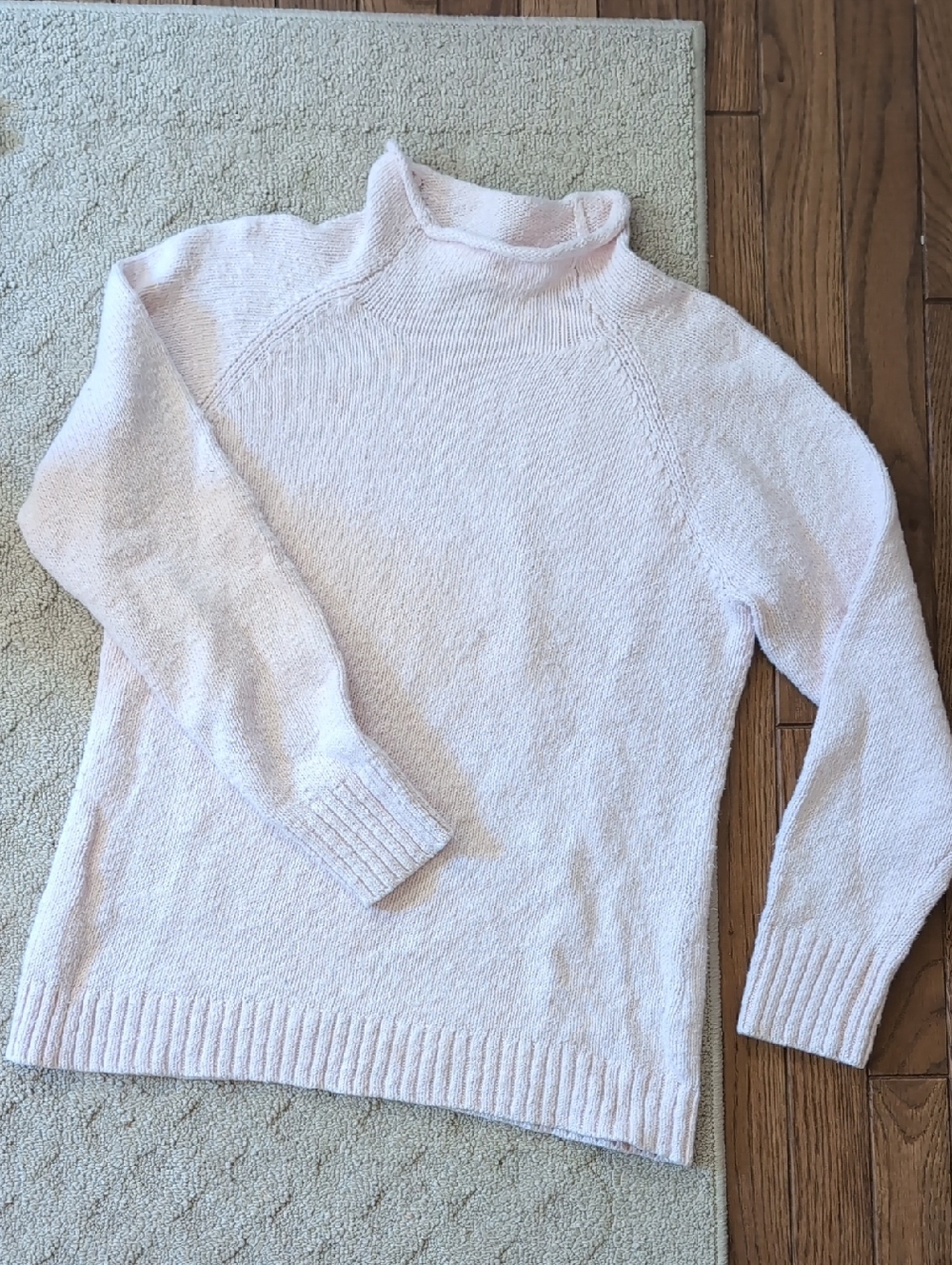 L.L. Bean Pale Pink Mock Neck Sweater